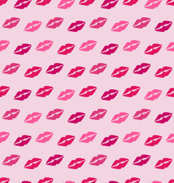 Seamless Texture with Traces of Kisses, Pink Romantic Pattern - Фото, зображення