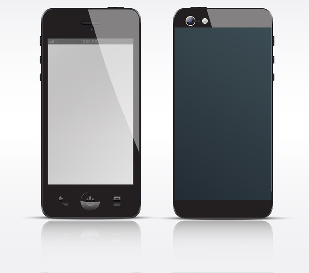 Vector cell, mobile or smart phone, smartphone black - Vector, Image
