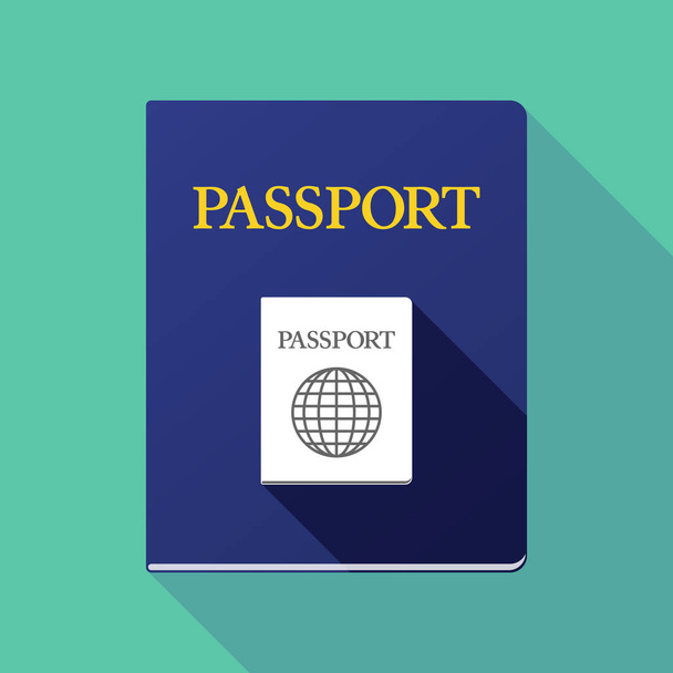 Long shadow passport with  a passport - Vector, Image