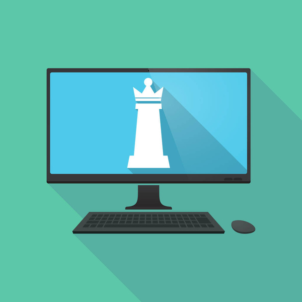 Longue ombre pc avec une figure reine d'échecs
 - Vecteur, image