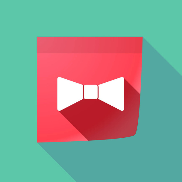 Long shadow note with  a neck tie icon - Wektor, obraz