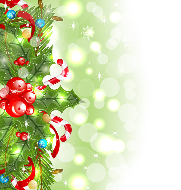 Navidad brillante fondo con decoración navideña
 - Foto, imagen