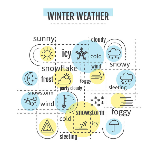 winter weather infographic - Vetor, Imagem