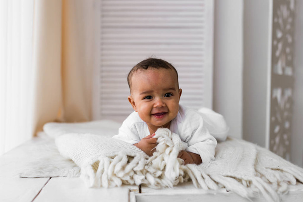 Portrait of a cute mixed race baby - Photo, Image