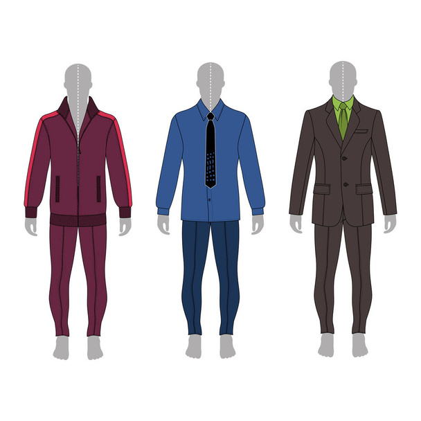 Man fashion set  - Vector, Image