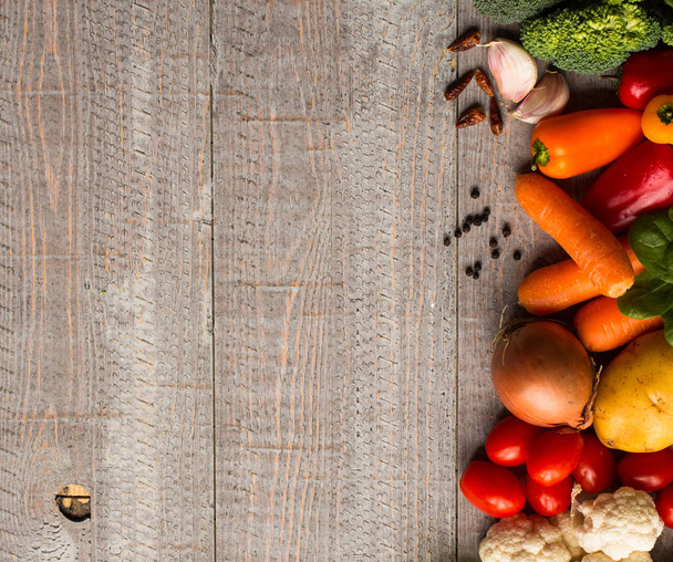 Healthy food and copy space, fresh vegetables - Фото, зображення