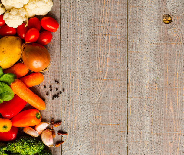健康食品とコピー スペース、新鮮な野菜 - 写真・画像