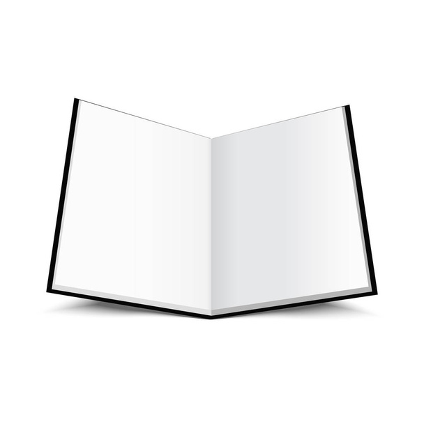 Libro abierto en blanco sobre blanco
 - Vector, imagen