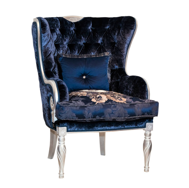 Vintage textile blue chair - Photo, Image