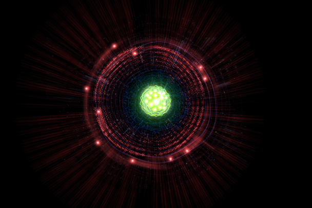 Atomová částice 3d ilustrace - Fotografie, Obrázek