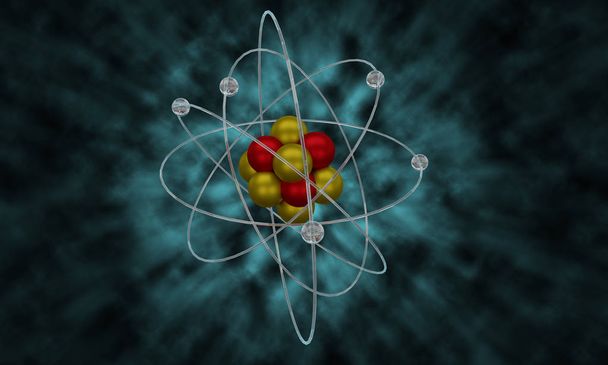 Atom σωματιδίων εικονογράφηση - Φωτογραφία, εικόνα