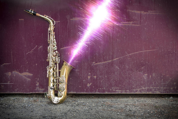 Jazz Saxophone Onda de som
 - Foto, Imagem