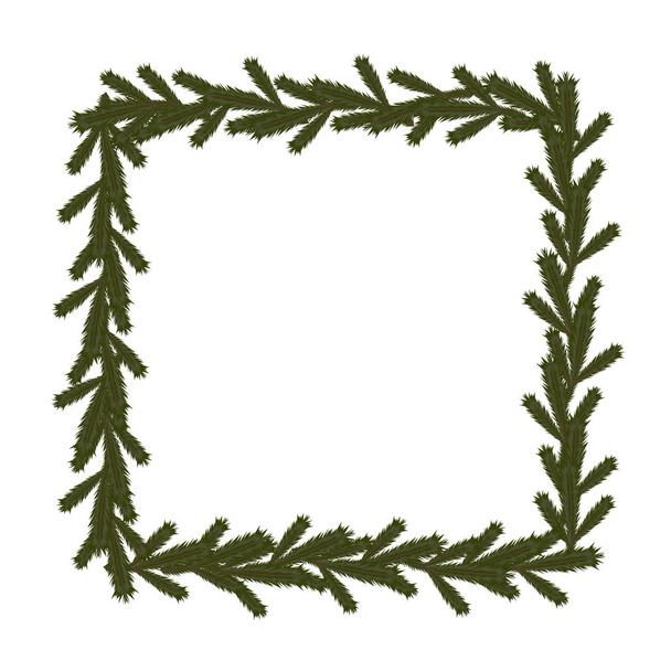 Kerst naaldhout frame - Vector, afbeelding