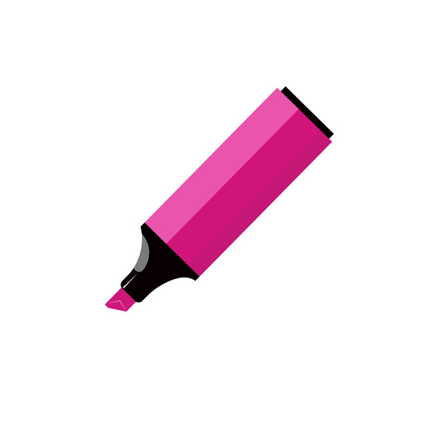 Pink marker isolated on white background - Vector, Imagen