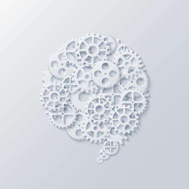 Vector modern concept bubble speech and gears background - Vector, Imagen