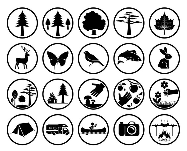 Set van tekens van de natuur - Vector, afbeelding
