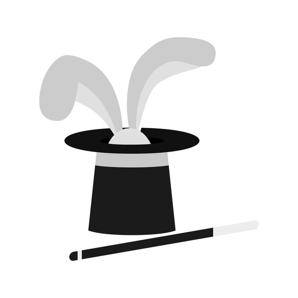 geïsoleerde goochelaar hoed - Vector, afbeelding