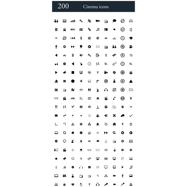 zestaw 200 ikon kina - Zdjęcie, obraz