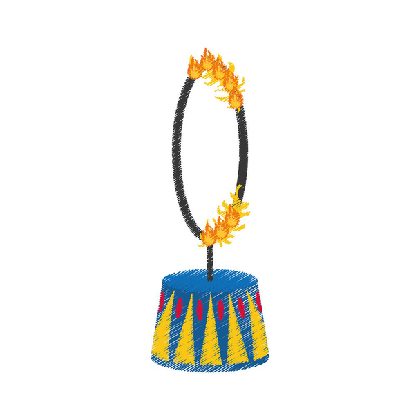 Τσίρκο φωτιά hoop - Διάνυσμα, εικόνα