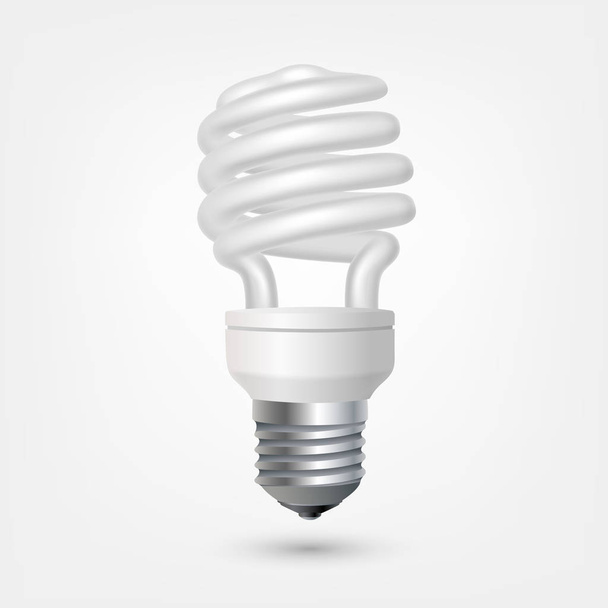 Fluorescent energy saving light bulb - Vetor, Imagem