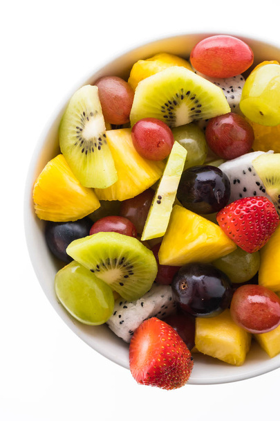 Mieszanych owoców w biały talerz - Zdjęcie, obraz