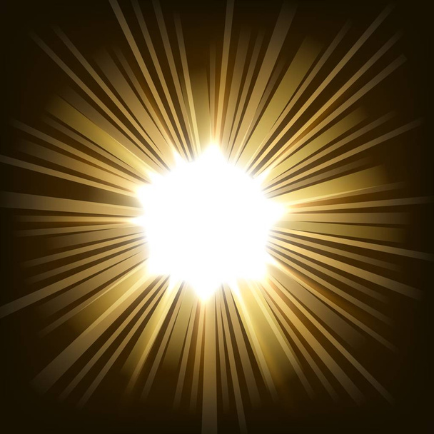 暗闇の中に金色の光を点灯 - ベクター画像