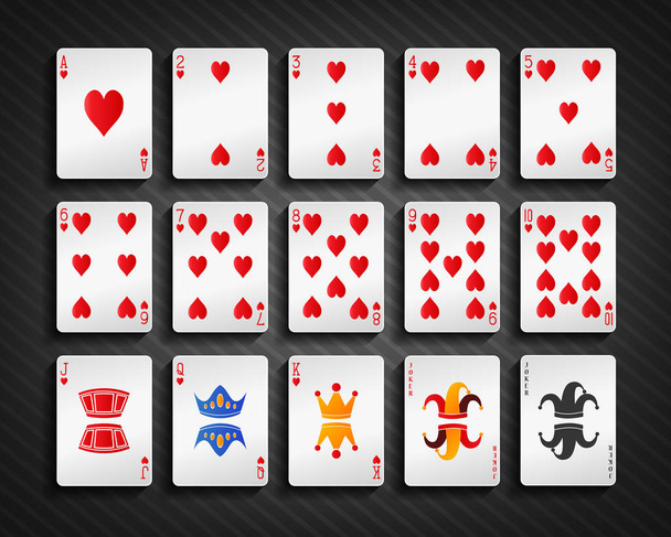 Poker cartes coeur ensemble
 - Vecteur, image