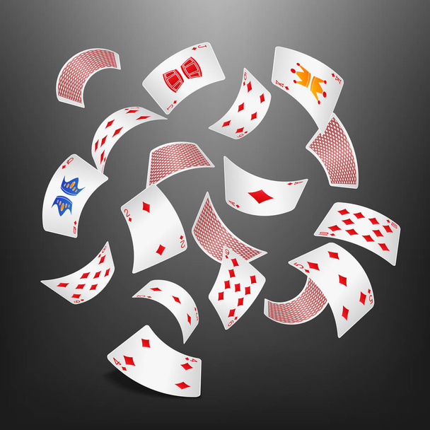 Carte de poker diamant dispersé
 - Vecteur, image