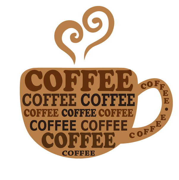 Betűkkel kávé kávé - Vektor, kép