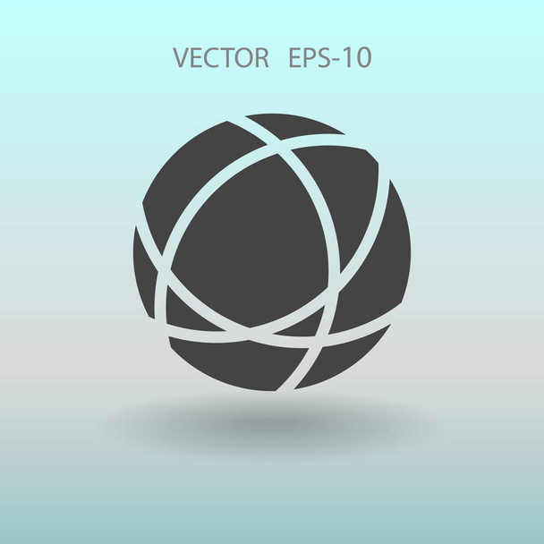 Flat icon of globe. vector illustration - Vector, imagen