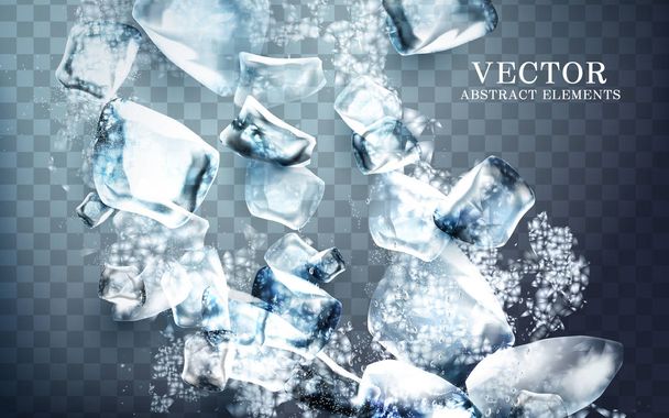falling streaks of icy cube - Vektor, obrázek