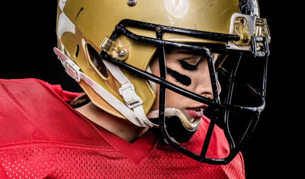 American football player in helmet - Foto, imagen