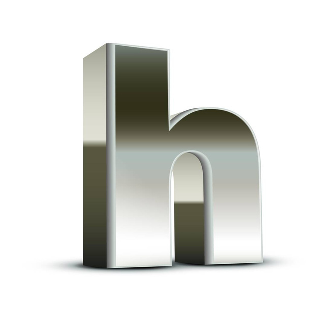 lowercase steel letter H - Vector, Image