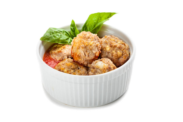 Bowl of meatballs with tomato sauce - Photo, Image