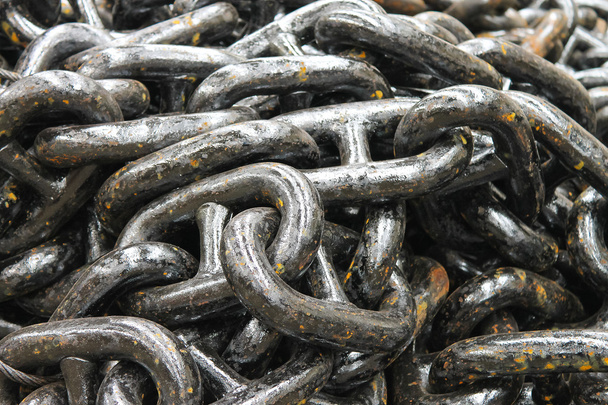 yeni siyah demir zincir stok Tersanesi - Fotoğraf, Görsel