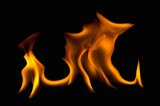 Abstract fire flames on a black background - Photo, Image