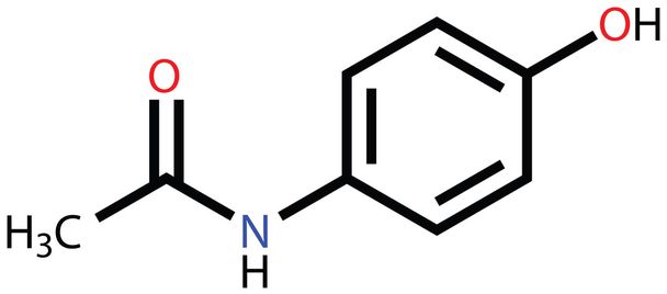 Structural formula of paracetamol (acetaminophen) - Vector, Image