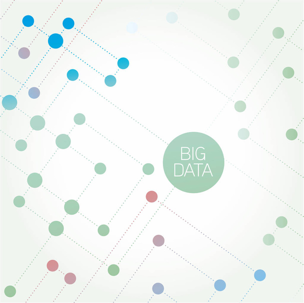 Ilustracja cząsteczka streszczenie danych big data - Wektor, obraz