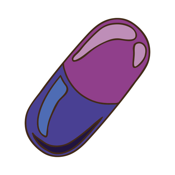 Gekleurde pillen medische in capsules vorm - Vector, afbeelding