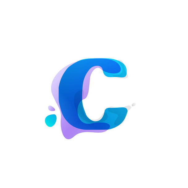 C-літерний логотип з акварельними бризками
. - Вектор, зображення