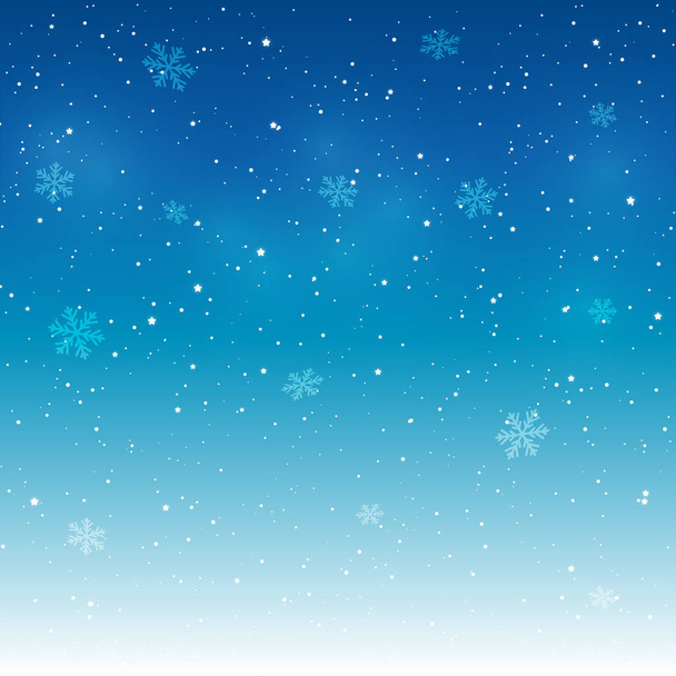 雪の結晶と冬の背景 - ベクター画像