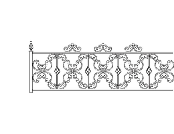 Musta taottu koriste ristikko eristetty valkoisella pohjalla
 - Vektori, kuva