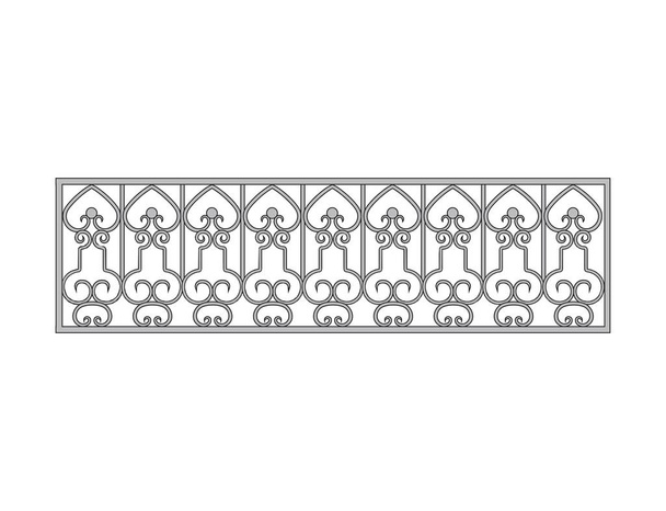Černá kované ozdobné mříže izolovaných na bílém pozadí - Vektor, obrázek