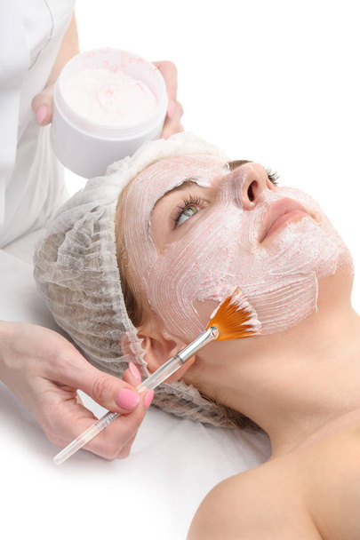beauty salon, facial mask applying - Фото, зображення