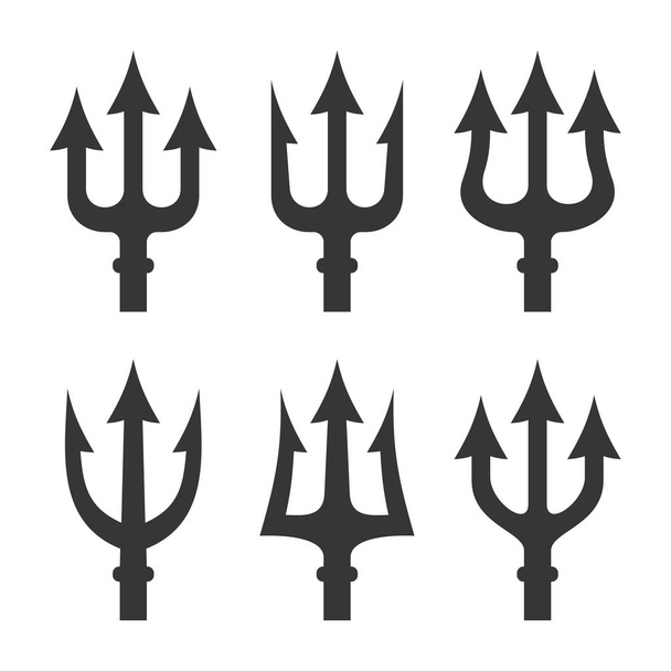 Trident Silhouette Set on White Background. Vector - Vector, Image