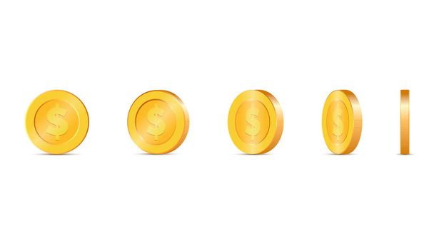 monedas de oro ilustración
 - Vector, Imagen