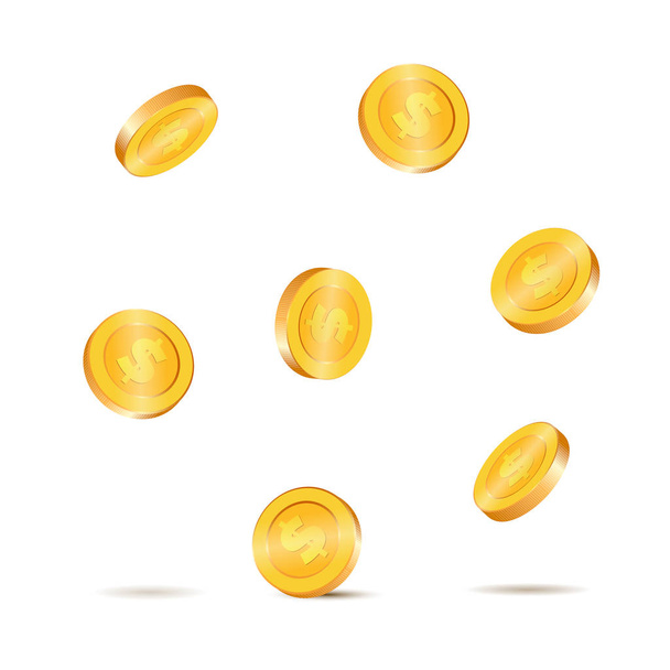 arany érmék vektoros illusztráció - Vektor, kép