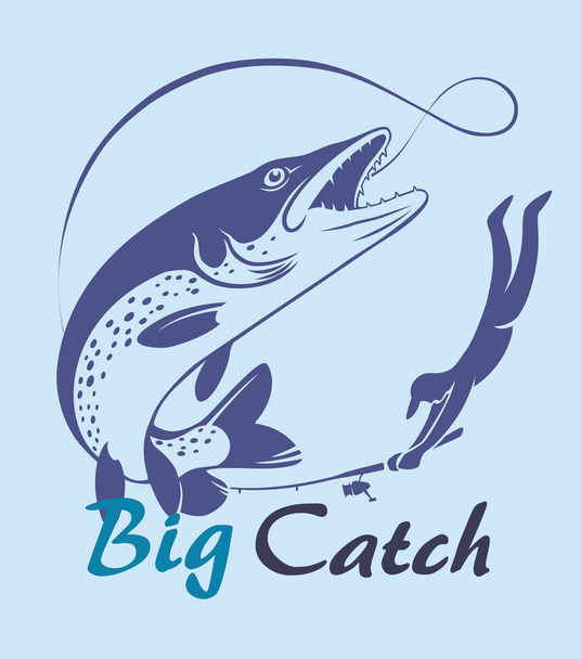 Pike fish for logo - Vector, Image