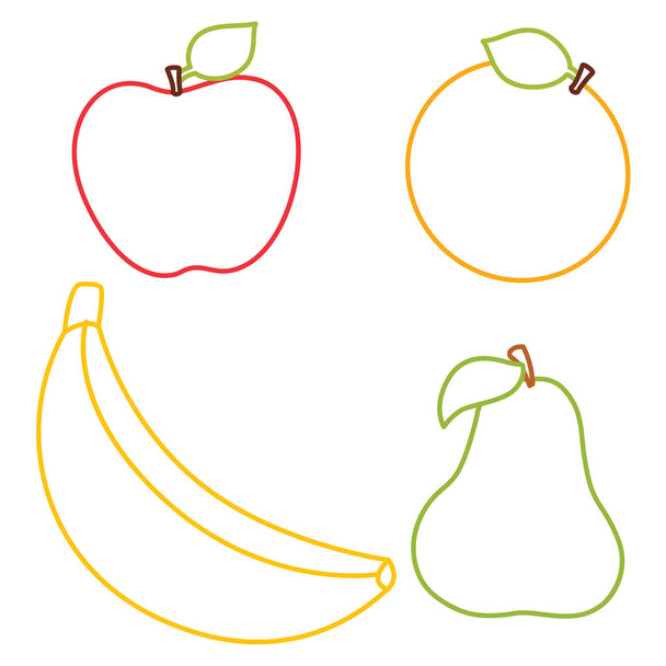 Dibujo para colorear Ilustración de frutas
 - Vector, Imagen