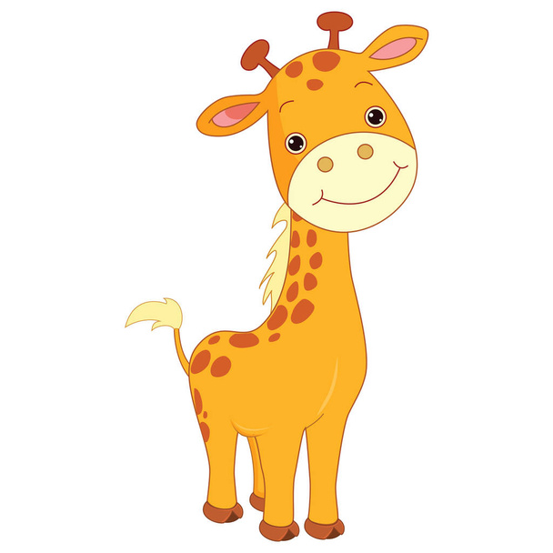 Ilustración vectorial de la jirafa de dibujos animados feliz
 - Vector, Imagen